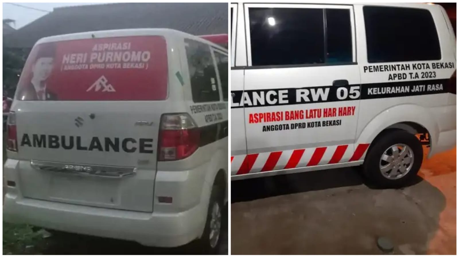 Mobil Ambulans dari Aspirasi Dewan Bekasi Marak Dipasang Stiker Kampanye, Bawaslu Minta Dicopot