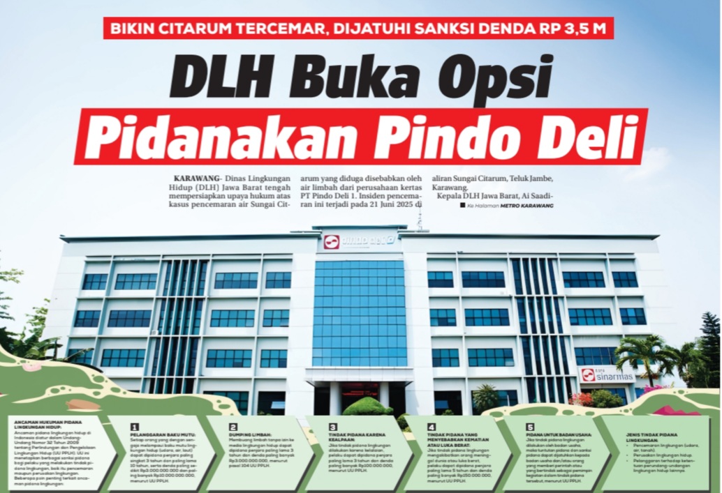 Cemari Sungai Citaarum, DLH Pidanakan Pindo Deli, Sanksi Denda 3,5 Miliar