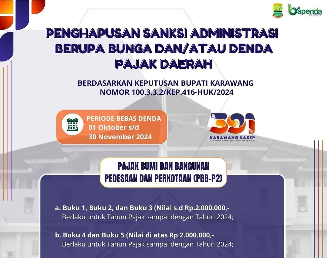 Bapenda Karawang: Ayo Manfaatkan Program Bebas Denda Pajak Daerah