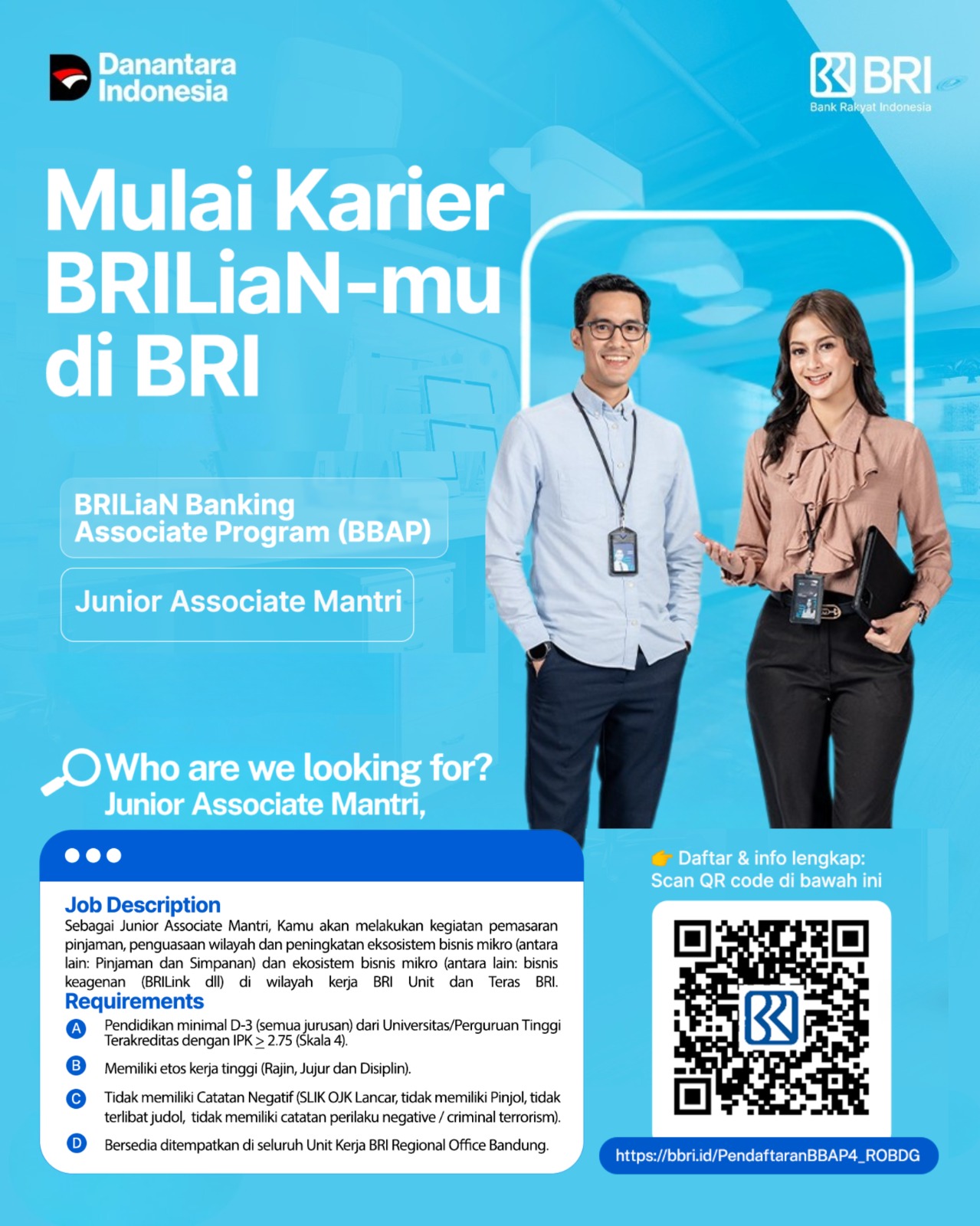 Rekrutmen BRILiaN Banking Associate Program Jabatan Junior Associate Mantri Region 09 Bandung