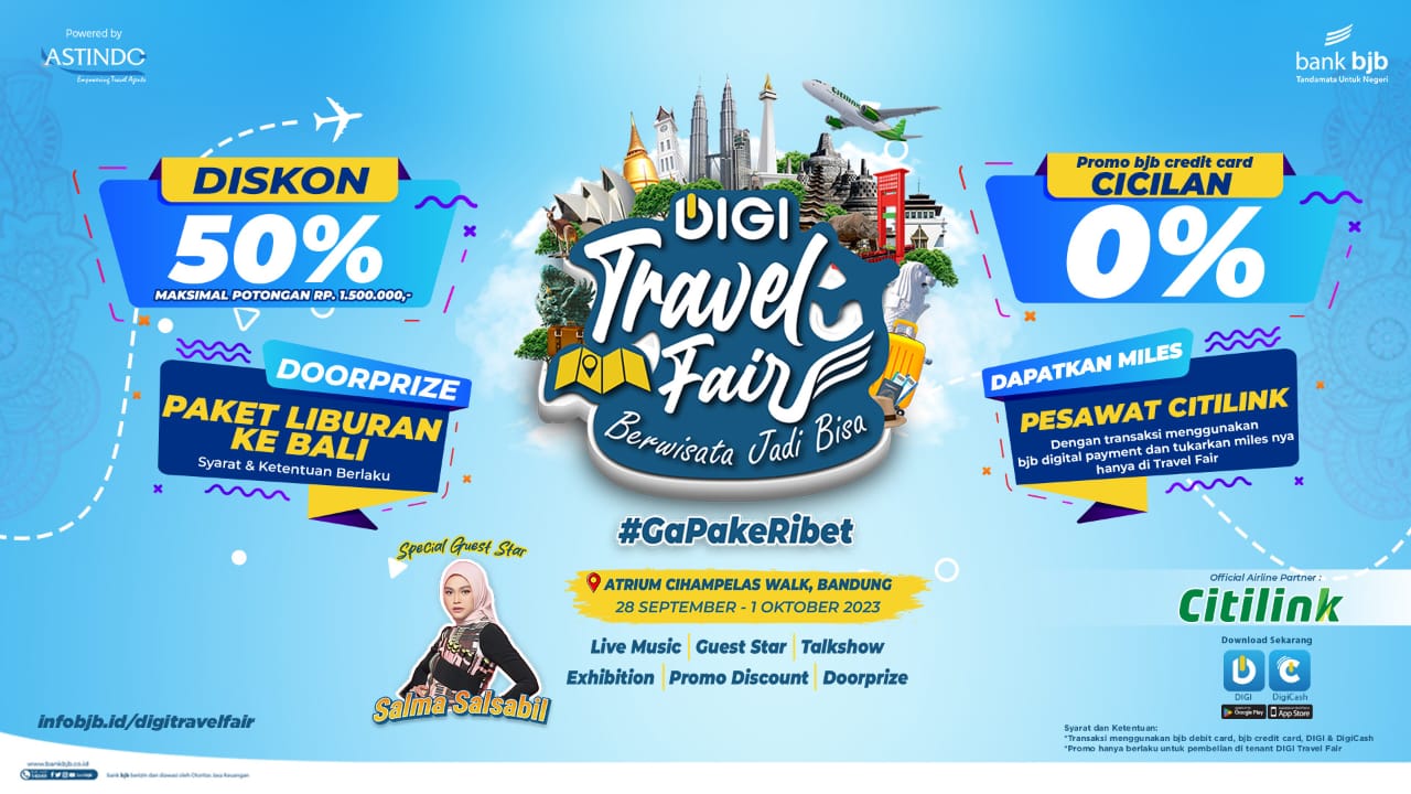 Dukung Pertumbuhan Pariwisata, bank bjb Kolaborasi dengan Citilink Gelar DIGI Travel Fair Tawarkan Sejumlah Pr