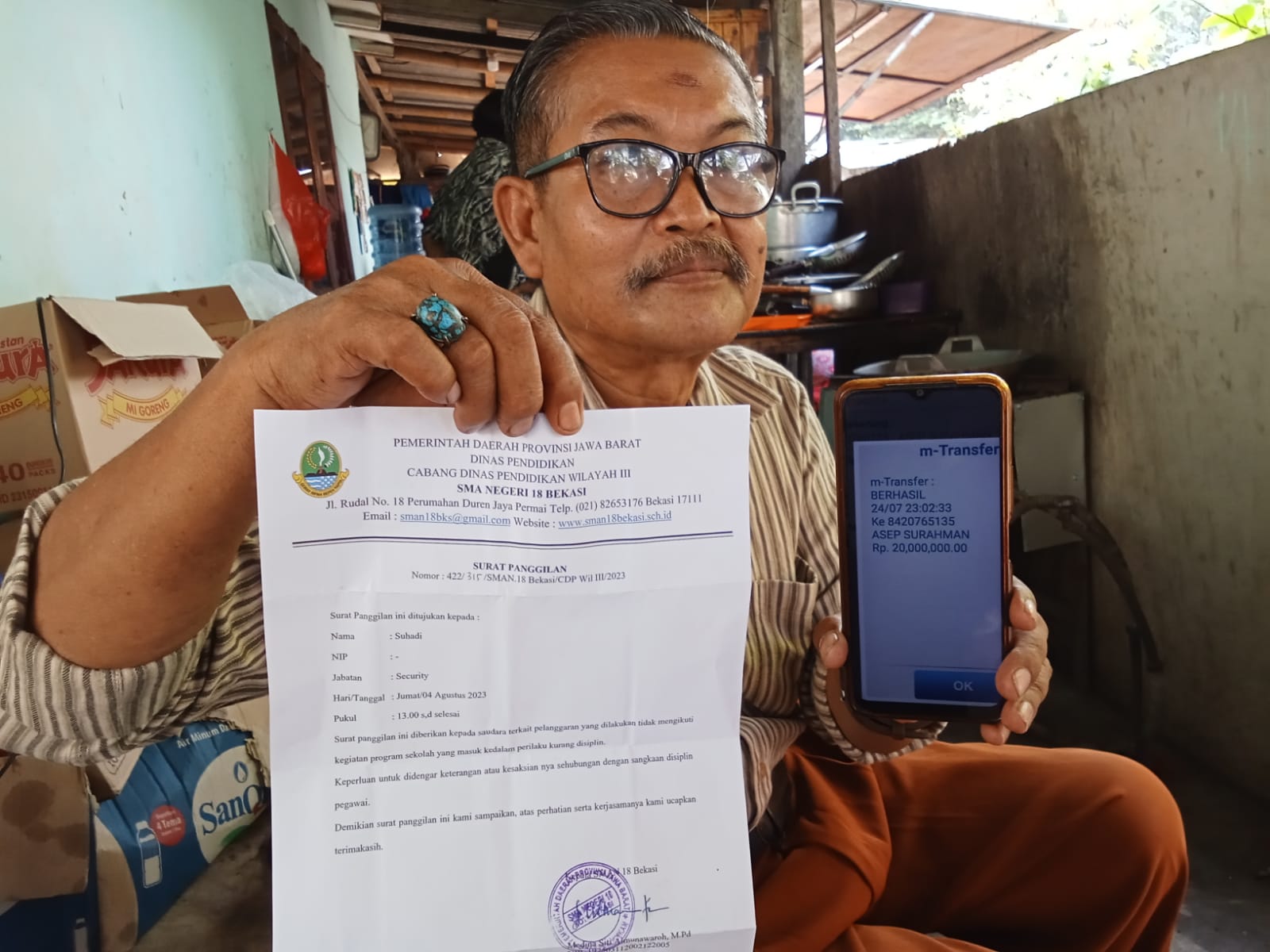 Dipecat, Mantan Satpam SMA Negeri 18 Kota Bekasi Bongkar Kebobrokan PPDB Online 2023