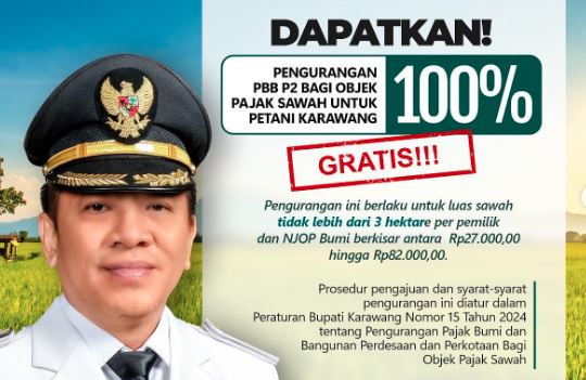 Bapenda Karawang Berikan Pengurangan PBB-P2 untuk Petani, Simak Caranya