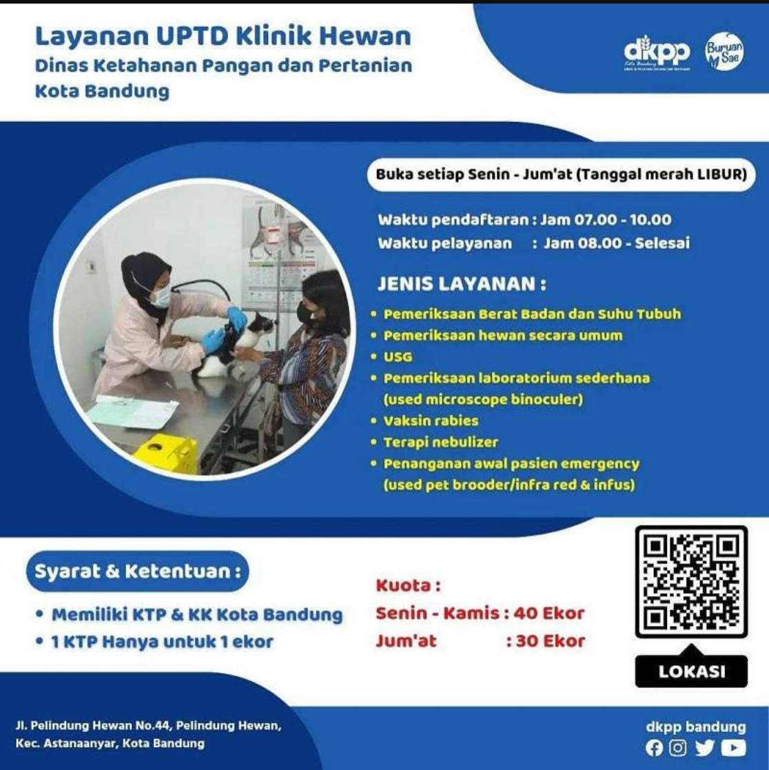 Vaksinasi Rabies Gratis Digelar di Kota Bandung