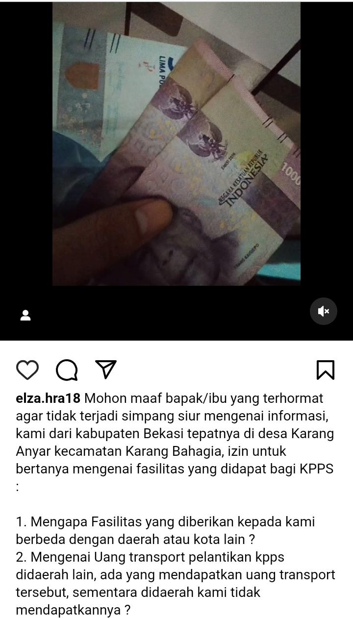 Keluh Kesah Petugas KPPS di Kabupaten Bekasi Viral Dimedsos Instagram, Begini Isi Keluhannya...
