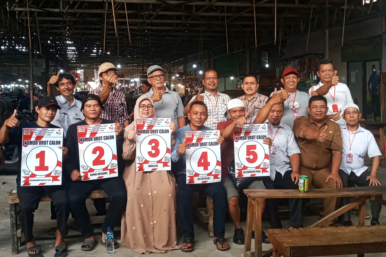 5 Kandidat Calon Ketua RWP di Pasar Kranji Mulai Sosialisasi ke Pedagang