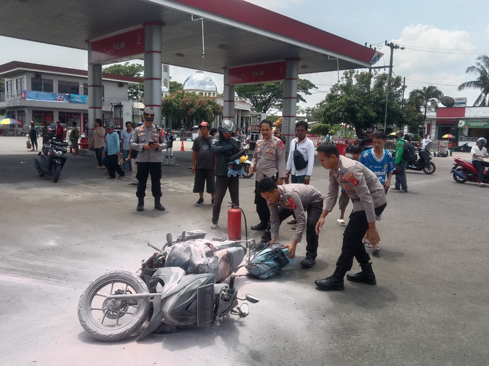 Gagal Mudik Lebaran, Motor Milik Pemudik Asal Tanggerang Hangus Terbakar Usai Isi Bensin di SPBU Darusalam 3