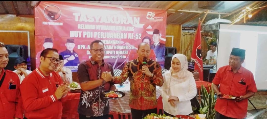 PDI Perjuangkan Kabupaten Bekasi Memecah Rekor Hantarkan Ade Kuswara Kunang Jadi Bupati Terpilih 