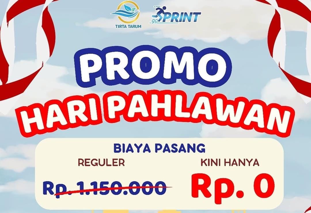 PDAM Tirta Tarum Hadirkan Promo Hari Pahlawan Pasang Baru Gratis, Warga Cukup Bayar Rp24 Ribu