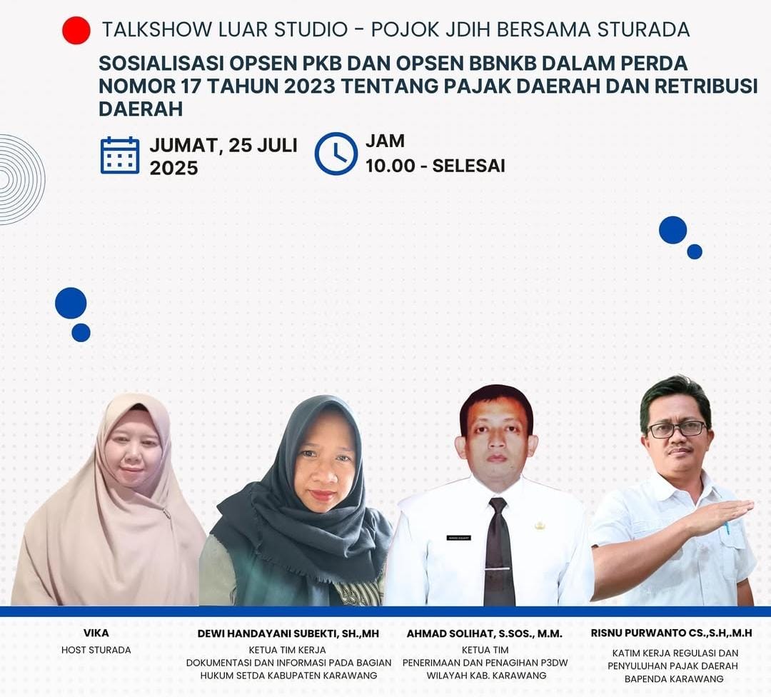 Saksikan Podcast Bapenda Karawang Sosialisasikan Perda Pajak Daerah dan Retribusi