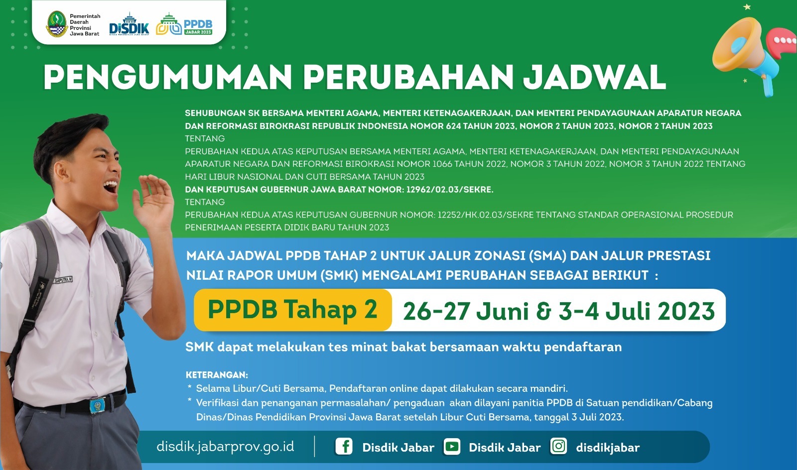 Cuti Bersama Idul Adha, Berikut Jadwal Terbaru PPDB Jabar Tahap 2 Tahun 2023