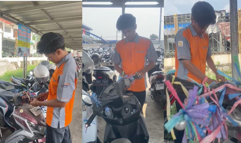 EDAN !! Motor Ini ''Nginap'' 4 Tahun di Parkiran Stasiun Tambun, Tertutup Debu dan Penuh Tali Rafia