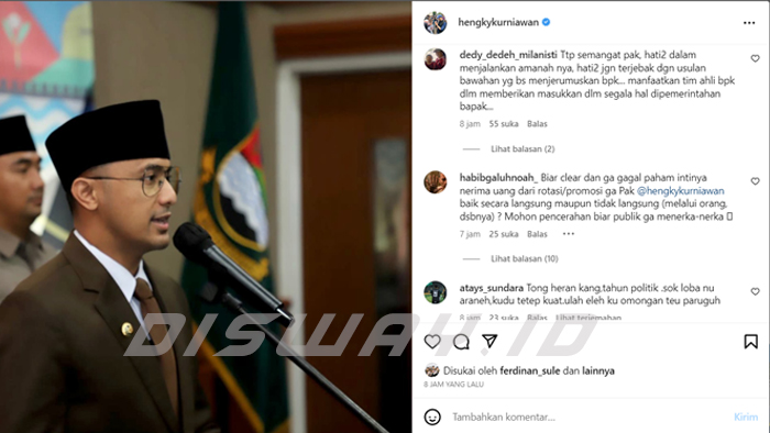 Buntut Pelaporan Dugaan Korupsi, Instagram Hengki Kurniawan di Serbu Netizen