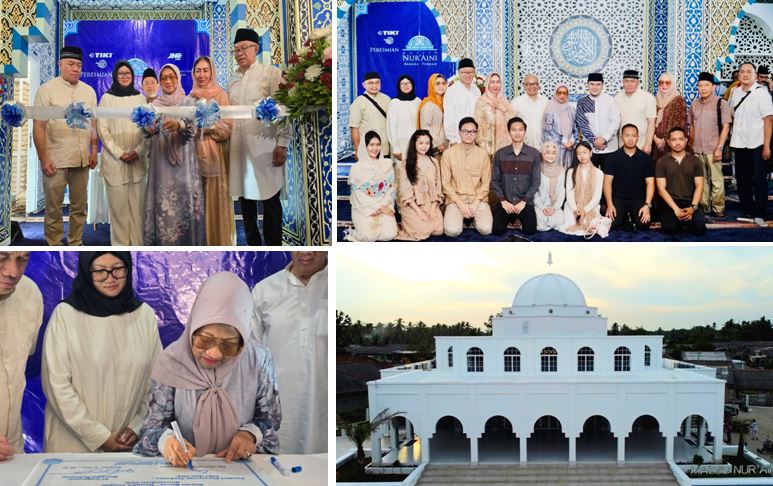 Pendiri Tiki dan JNE Resmikan Masjid Nur’aini di Kurau Barat Bangka Belitung