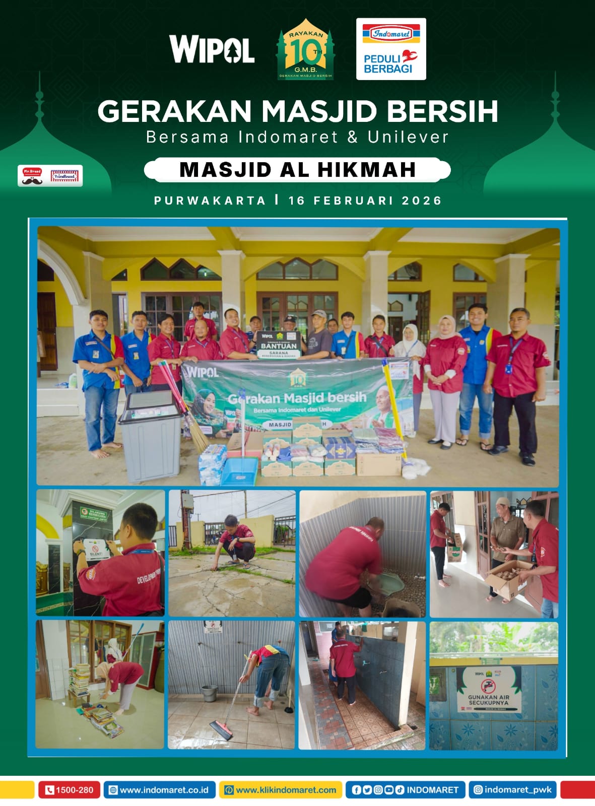 Sambut Ramadan, Indomaret dan Wipol Kembali Gelar Gerakan Masjid Bersih 2026