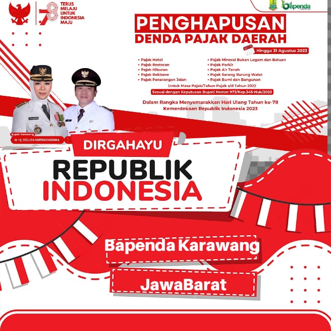 Horee! Promo Agustusan, Pemkab Karawang Melalui Bapenda Hapus Denda 10 Sektor Pajak, Ini Daftarnya!