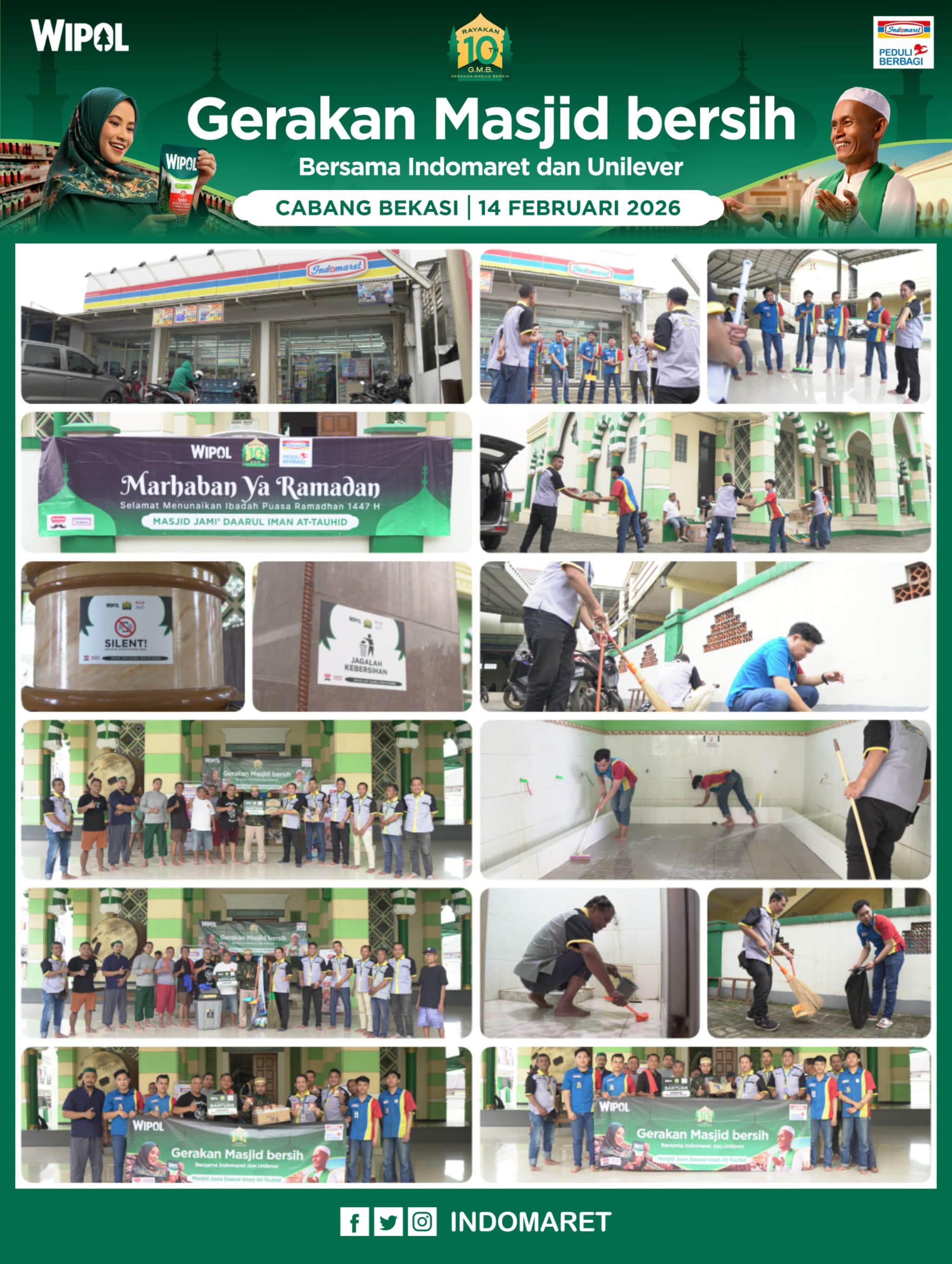 Berkah Ramadan, Unilever dan Indomaret Bersihkan 25 Masjid