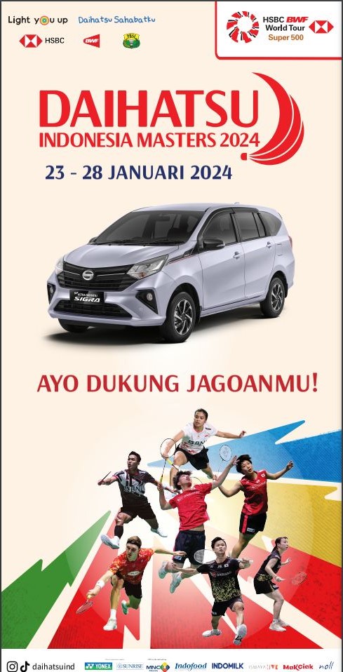 Bulan Ini, Turnamen Bulutangkis Daihatsu Indonesia Masters 2024 Siap Digelar