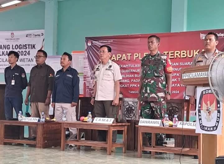 PPK Cilamaya Wetan Gelar Rapat Pleno Terbuka Rekapitulasi Hasil Perhitungan Suara Pilkada 2024