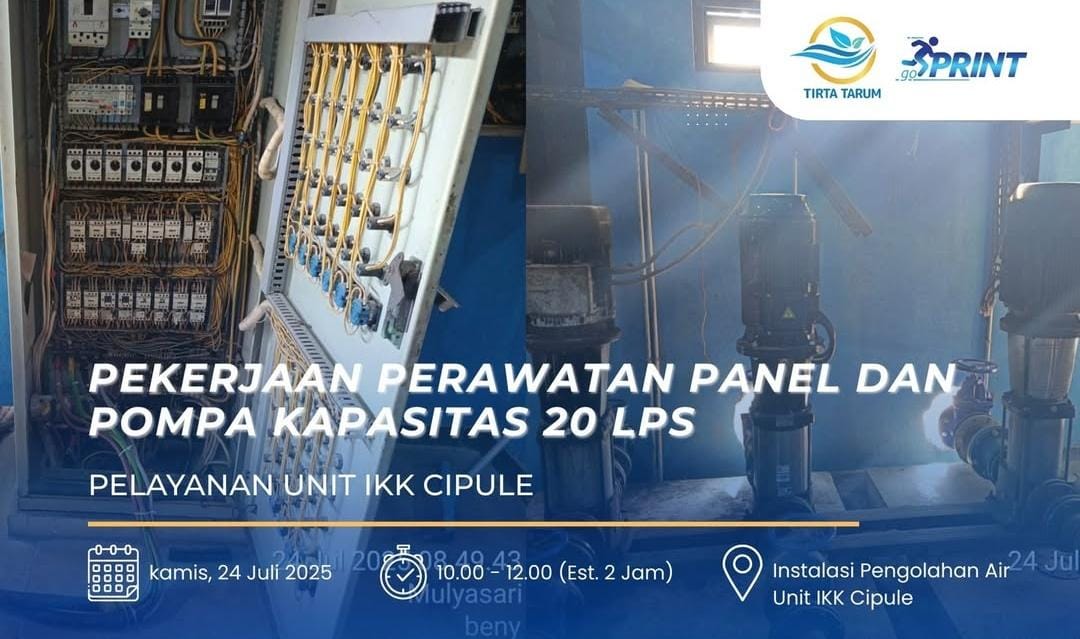 Perumdam Tirta Tarum Lakukan Perawatan Panel dan Pompa di Unit IKK Cipule, Distribusi Air Dihentikan Sementara