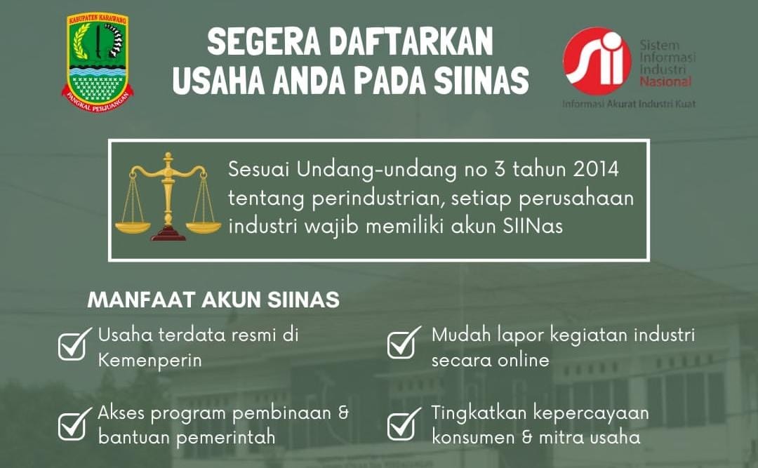 Disperindag Karawang Ajak Pelaku Industri Segera Daftarkan Usaha ke SIINas