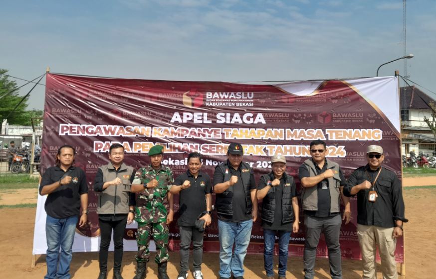 Masa Tenang Pilkada 2024, Bawaslu Kabupaten Bekasi Gelar Apel Siaga