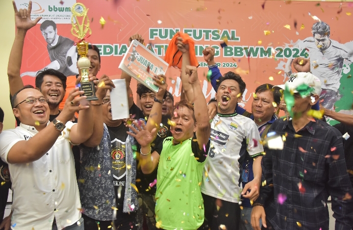 Wartawan Bekasi Semarakkan Fun Futsal Media Gathering BBWM 2024