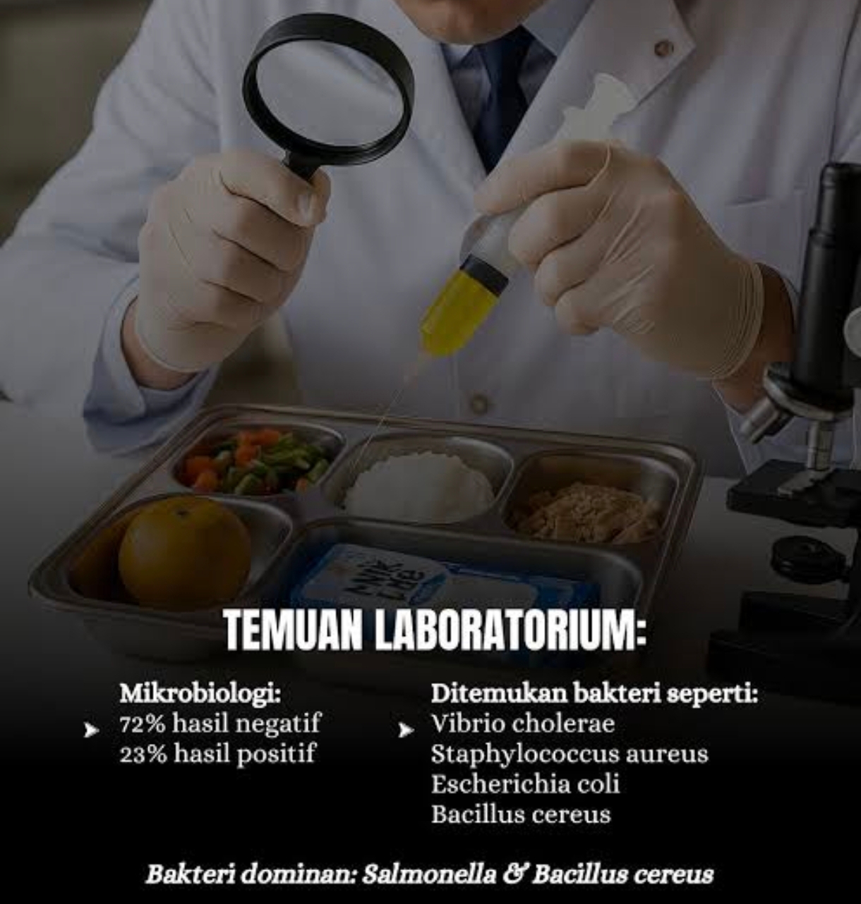 Ini Jenis Bakteri Penyebab Siswa di Bekasi Sakit Perut Usai Santap Program Makan Bergizi Gratis