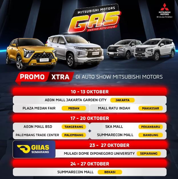 Mitsubishi Motors Auto Show Oktober 2024: MMKSI Hadirkan Promo Menarik dan Lini Kendaraan Terbaru