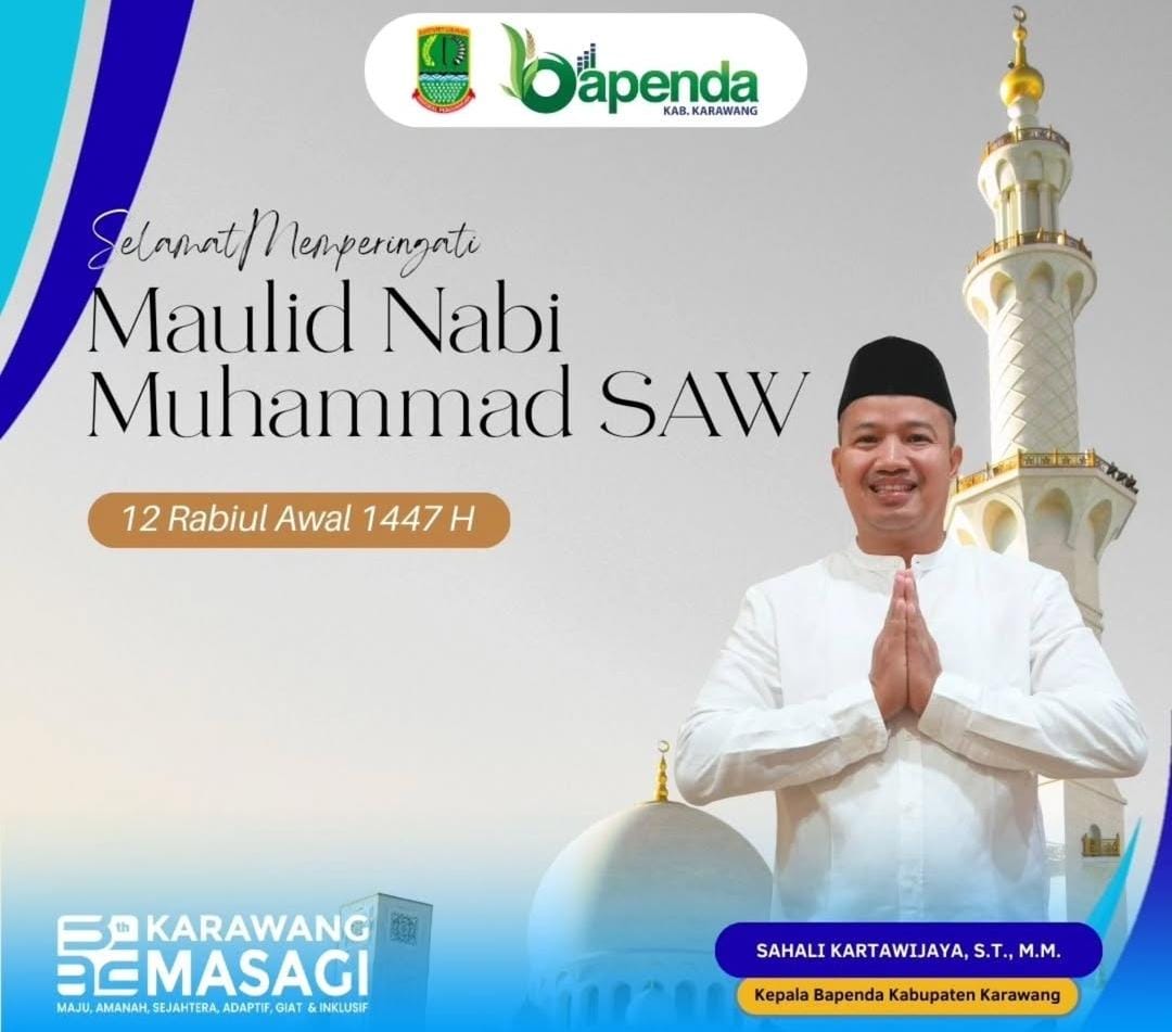 Bapenda Karawang Sampaikan Ucapan Selamat Maulid Nabi Muhammad SAW 1447 H