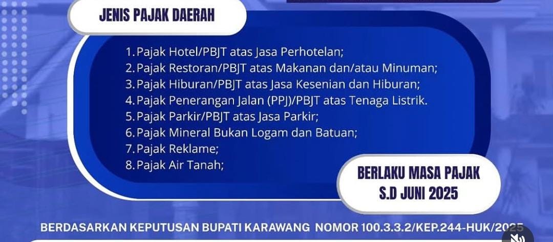 Bapenda Karawang Hapuskan Denda Pajak Daerah, Ini Daftarnya, Berlaku Hingga 30 September 2025