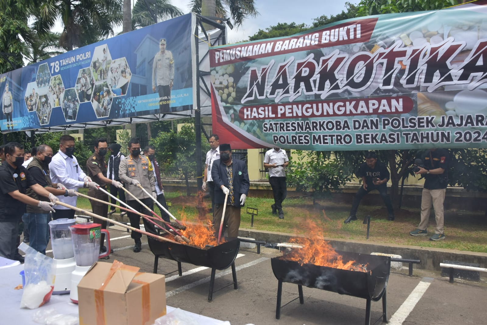 Polres Metro Bekasi Musnahkan Barang Bukti 11 Kg Narkotika Hasil Pengungkapan September-Desember