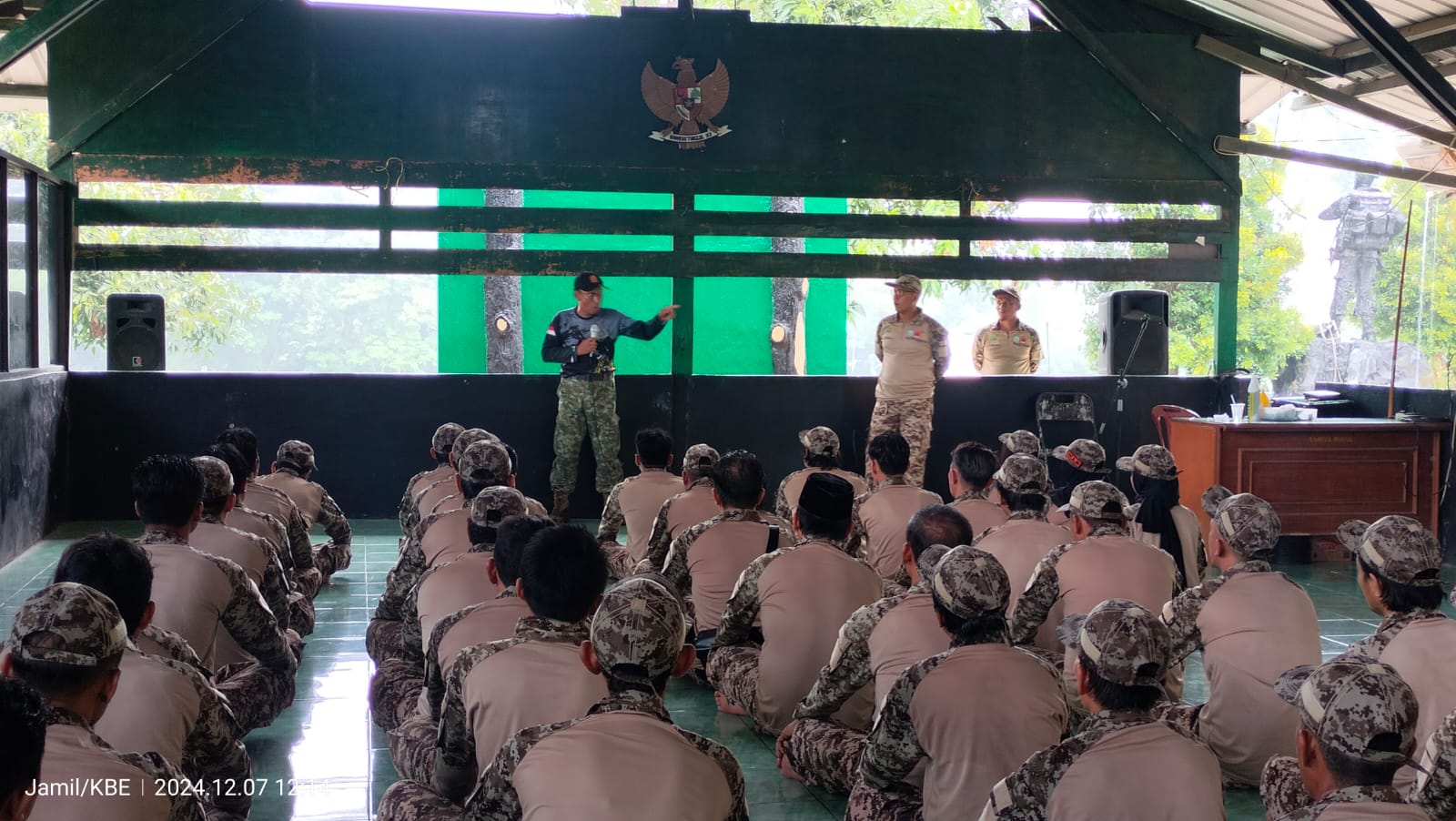 Puluhan Peserta LKD Sukadami di Gembleng Semi Latihan Militer