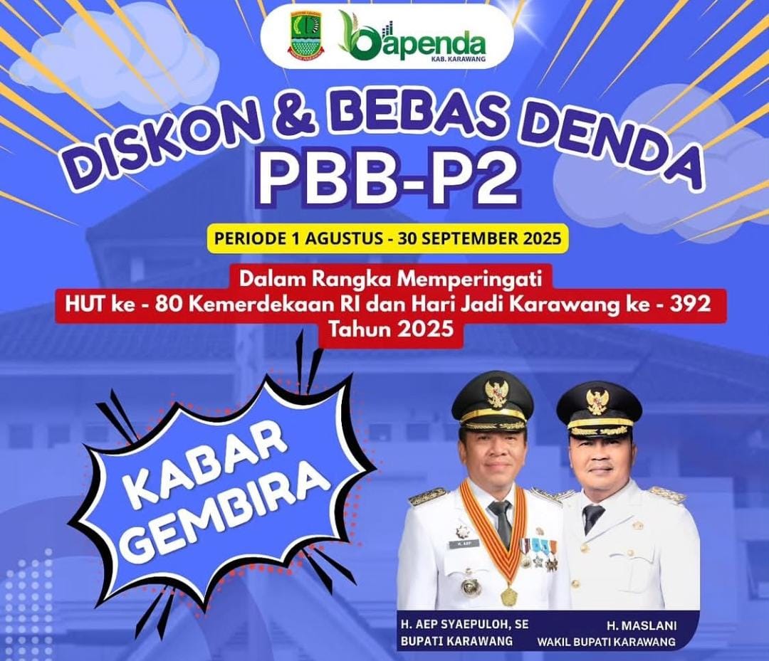 Warga Karawang, 14 Hari Lagi Program Diskon dan Bebas Denda Pajak Bapenda Karawang Berakhir