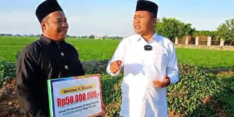 Cawabup Karawang Berikan Bantuan Rp 50 Juta untuk Pembangunan Gedung Dakwah NU  