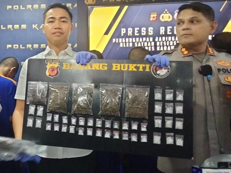 Empat Pengedar Ganja di Rengasdengklok Diringkus Satresnarkoba Polres Karawang