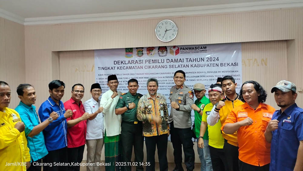 Forkopimcam Cikarang Selatan Berkomitmen Ciptakan Pemilu Damai