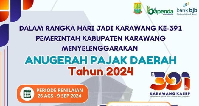 Bapenda Karawang Gelar Anugerah Pajak Daerah 2024 untuk Apresiasi Wajib Pajak dan Stakeholder