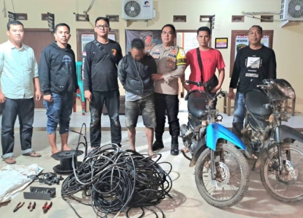 Kepergok Curi Kabel Tower Provider, Petani Asal Menggala Diringkus Polisi