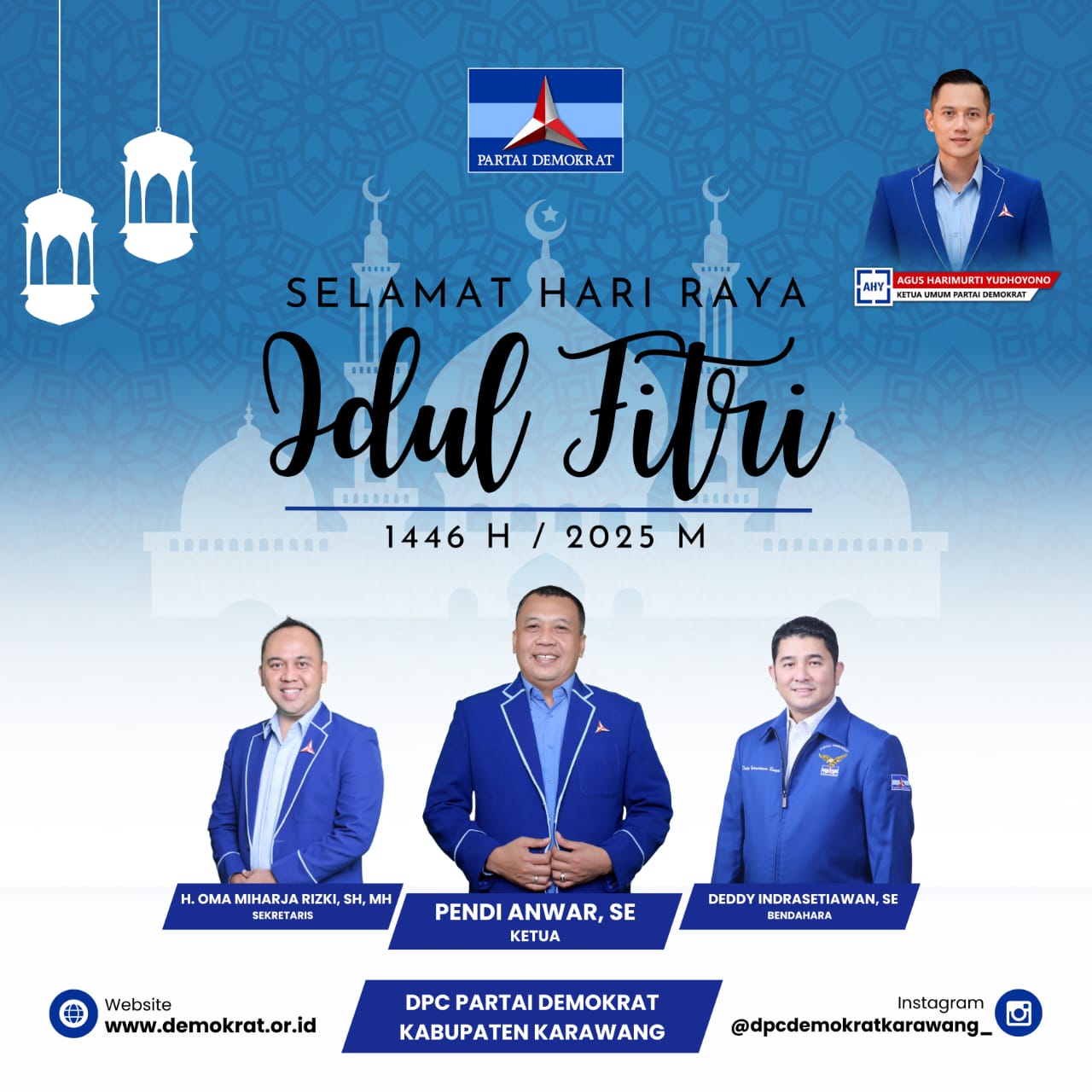 DPD Demokrat Karawang Mengucapkan Selamat Hari Raya Idul Fitri 2025