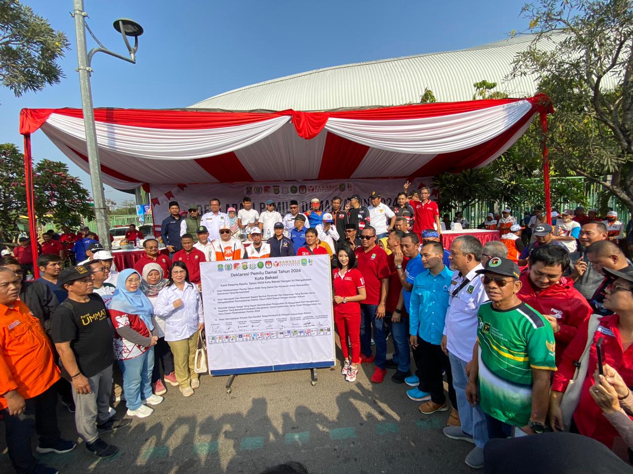 Perwakilan Parpol di Kota Bekasi Tandatangani Deklarasi Pemilu Damai 2024
