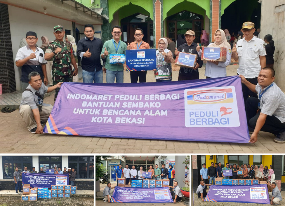 Indomaret Peduli Berbagi Salurkan Bantuan Banjir di Kota Bekasi dan Kabupaten Purwakarta