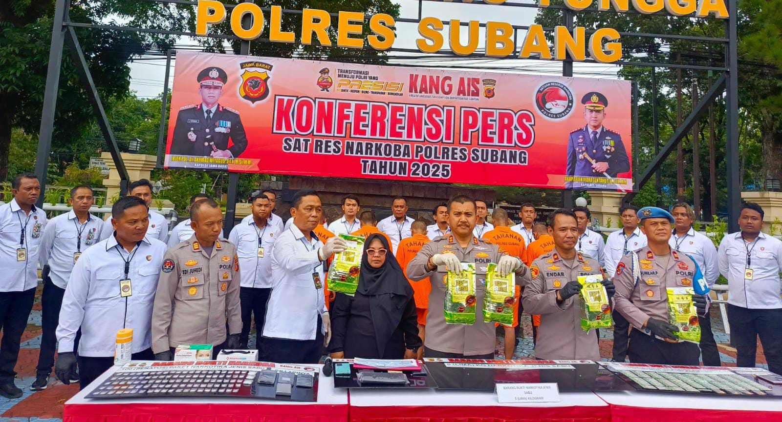 Dua Kurir Narkoba Asal Subang Dibekuk Polisi, Berikut BB Sabu Seberat 5,14 Kilogram