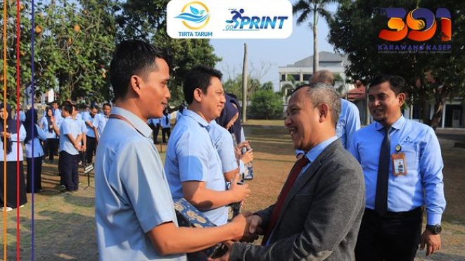 PERUMDAM Tirta Tarum Karawang Gelar Apel Besar Bulanan: Tingkatkan Silaturahmi dan Kedisiplinan