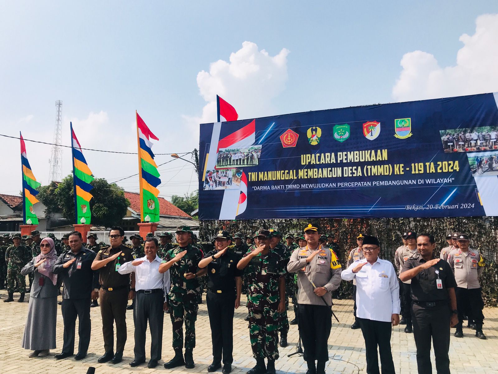 Desa Karangmukti Kabupaten Bekasi Dijadikan Tempat Pembukaan TMMD ke 119 Tahun 2024