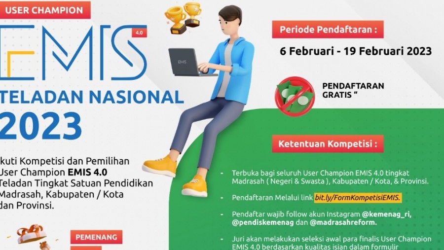 Terbuka, Ayo Daftar Kompetisi User Champion Emis Teladan Tingkat Madrasah 2023 