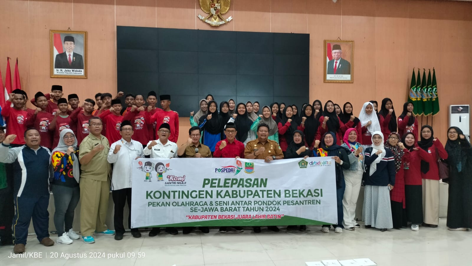 Menuju Pospeda Jawa Barat, Pemkab Bekasi Melepas 37 Kontingen Atlet Pondok Pesantren 