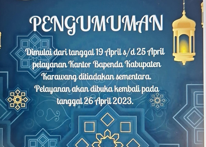 Cuti Bersama Bapenda Karawang  Jelang Hari Raya Idul Fitri 1444 H 