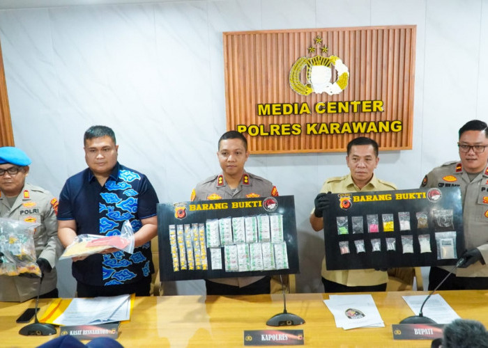 Polres Karawang Bongkar Sindikat Narkoba Lintas Wilayah, 1,4 Kg Sabu dan 30 Ribu Obat Terlarang Disita