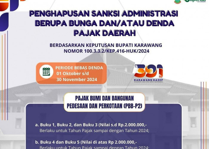 Bapenda Karawang: Ayo Manfaatkan Program Bebas Denda Pajak Daerah